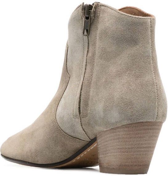 ISABEL MARANT Dicker suède enkellaarzen Beige