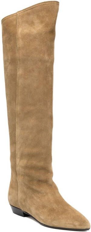 ISABEL MARANT Suède knielaarzen Beige