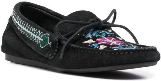 ISABEL MARANT Suède loafers Zwart