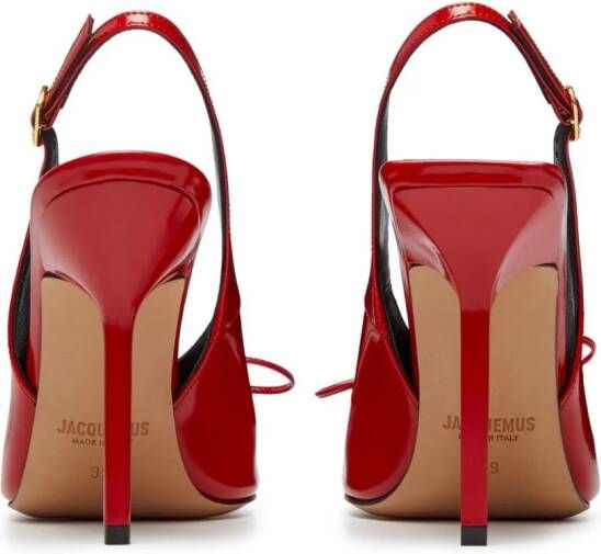 Jacquemus Abra 100 mm slingback sandalen Rood