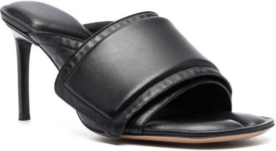 Jacquemus Les Mules Aqua 80mm leren muiltjes Zwart