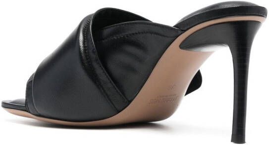 Jacquemus Les Mules Aqua 80mm leren muiltjes Zwart