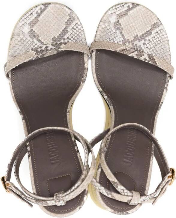 Jacquemus 120 mm Les Doubles sandalen Beige