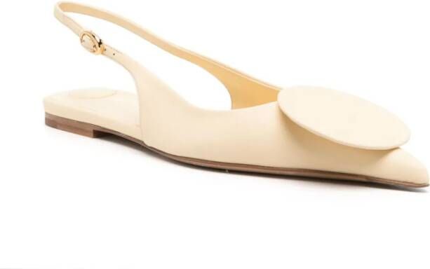 Jacquemus Les Slingbacks Duelo Plates leren ballerina's Beige