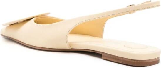 Jacquemus Les Slingbacks Duelo Plates leren ballerina's Beige