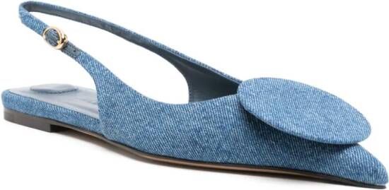 Jacquemus Les Slingbacks Duelo Plates leren ballerina's Blauw