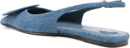 Jacquemus Les Slingbacks Duelo Plates leren ballerina's Blauw