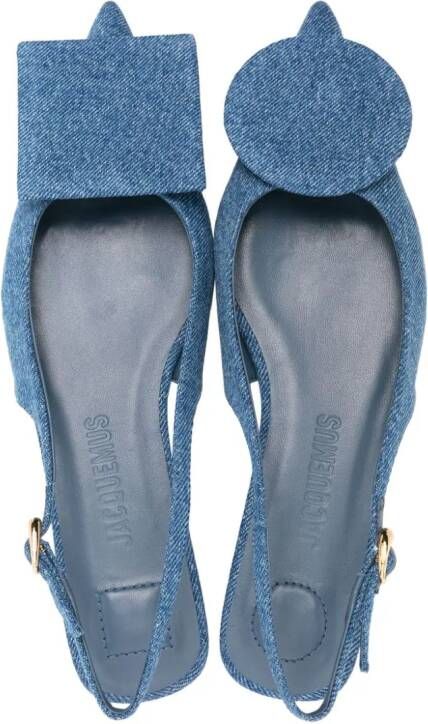 Jacquemus Les Slingbacks Duelo Plates leren ballerina's Blauw