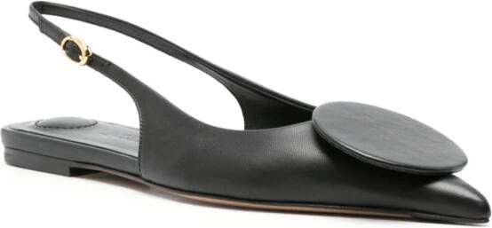 Jacquemus Les Slingbacks Duelo leren ballerina's Zwart