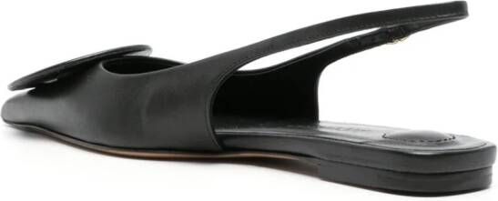 Jacquemus Les Slingbacks Duelo leren ballerina's Zwart