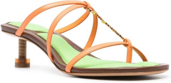 Jacquemus Pralu leren sandalen Oranje