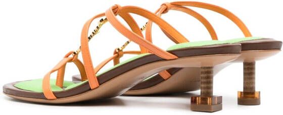 Jacquemus Pralu leren sandalen Oranje