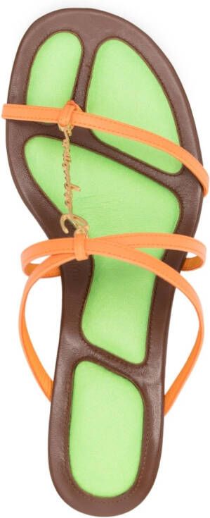 Jacquemus Pralu leren sandalen Oranje