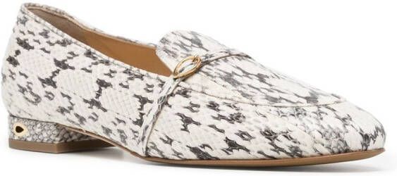 Jennifer Chamandi Loafers met slangenhuid print Wit