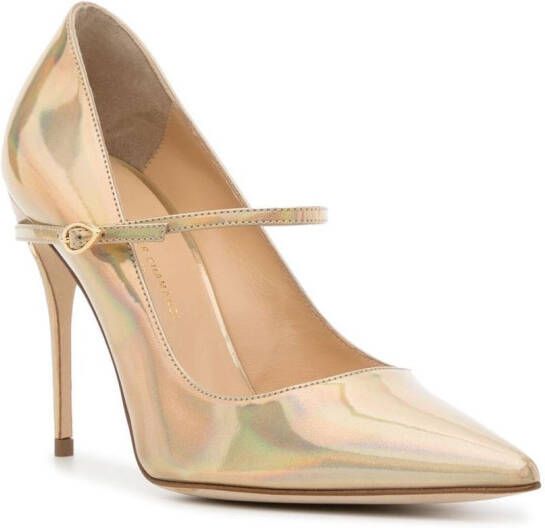 Jennifer Chamandi Lorenzo leren pumps Goud