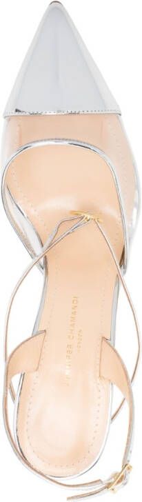 Jennifer Chamandi Vittorio pumps met metallic neus Zilver