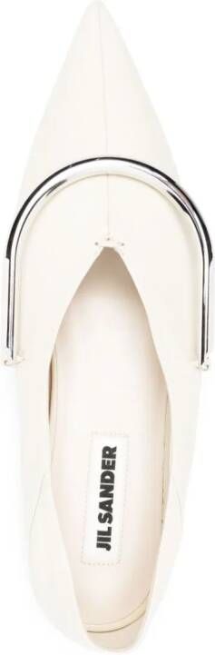 Jil Sander Ballerina's met plakkaat Beige