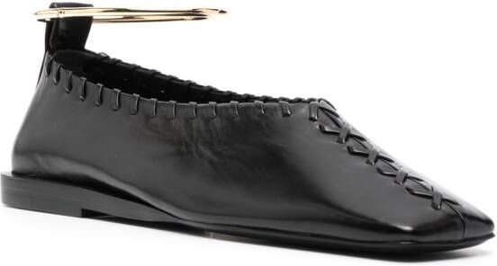 Jil Sander Ballerina's met ring detail Zwart