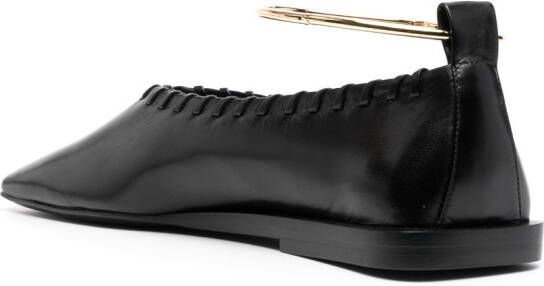 Jil Sander Ballerina's met ring detail Zwart