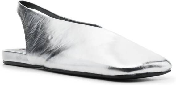 Jil Sander Ballerina's met vierkante neus Zilver