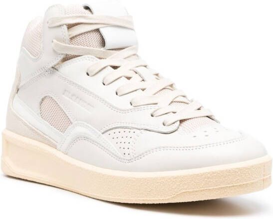 Jil Sander Basket leren sneakers Beige