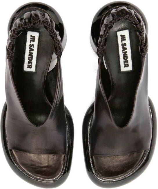 Jil Sander Sandalen met blokhak Zwart