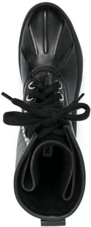 Jil Sander Combat boots met veters Zwart