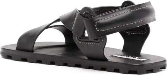 Jil Sander Leren sandalen Zwart