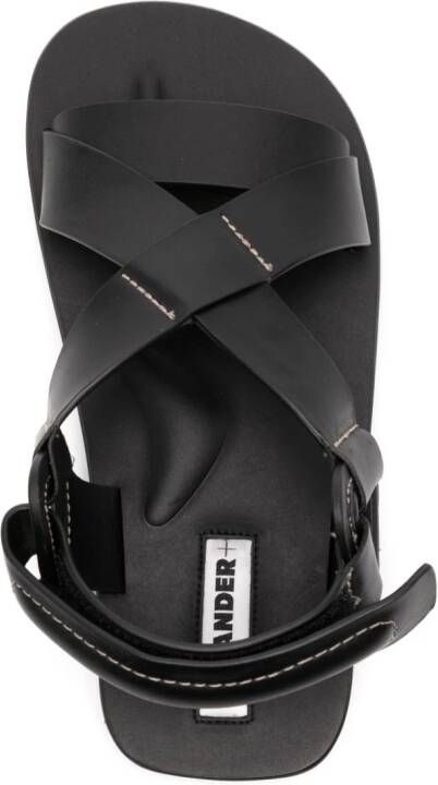 Jil Sander Leren sandalen Zwart