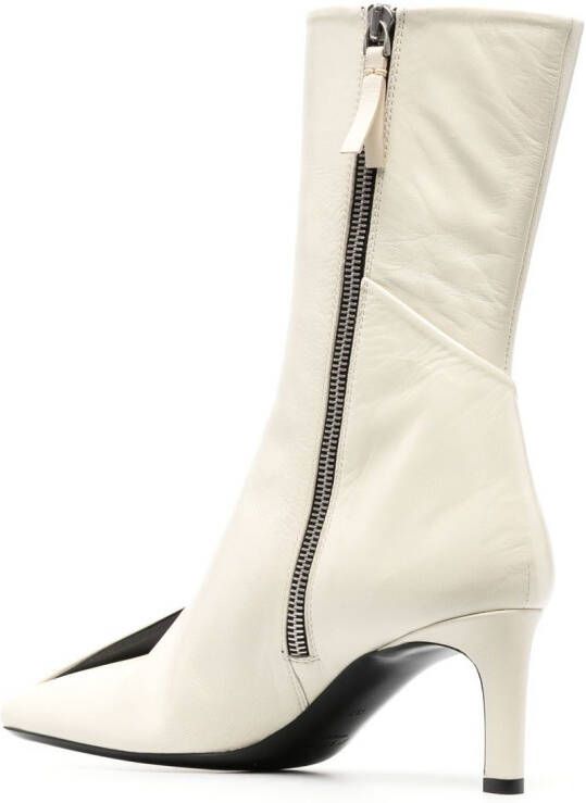 Jil Sander Enkellaarzen met vierkante neus Beige