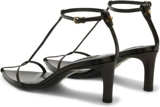 Jil Sander Hoge leren sandalen Zwart