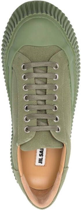 Jil Sander Sneakers met chunky zool en ronde neus Groen