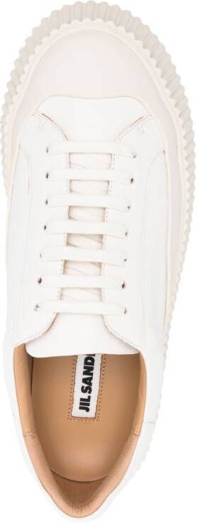 Jil Sander Leren sneakers Wit