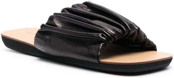 Jil Sander Slippers met gesmokt detail Zwart