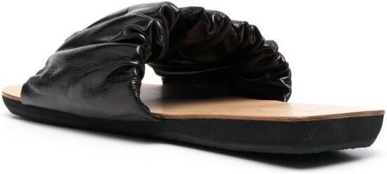 Jil Sander Slippers met gesmokt detail Zwart