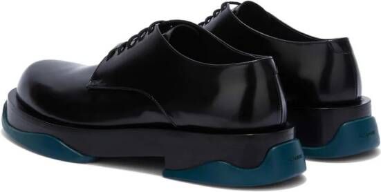 Jil Sander Leren derby schoenen Zwart