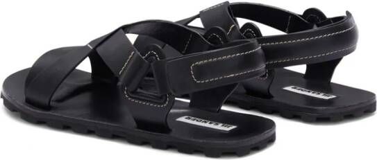 Jil Sander Leren sandalen Zwart