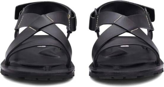 Jil Sander Leren sandalen Zwart