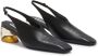 Jil Sander Leren slingback pumps Zwart - Thumbnail 2