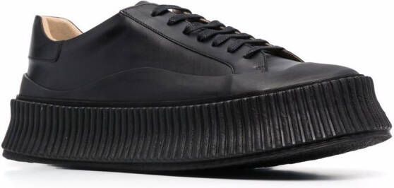 Jil Sander Leren sneakers Zwart