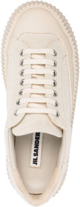 Jil Sander Leren sneakers Beige