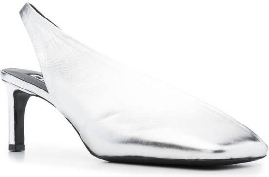 Jil Sander Pumps met vierkante neus Zilver