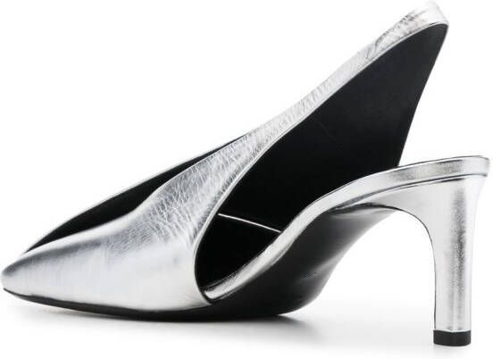 Jil Sander Pumps met vierkante neus Zilver