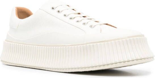 Jil Sander Sneakers met geribbelde zool Wit