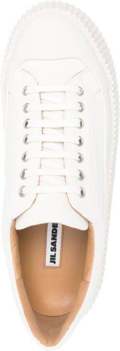 Jil Sander Sneakers met geribbelde zool Wit