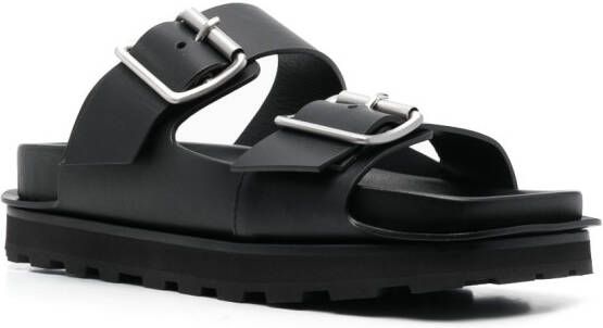 Jil Sander Sandalen met dubbele gesp Zwart