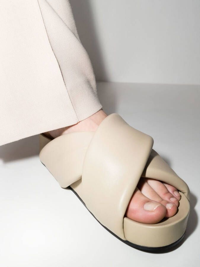 Jil Sander Sandalen met gekruiste bandjes Beige