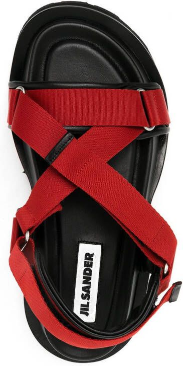 Jil Sander Sandalen met gekruiste bandjes Zwart