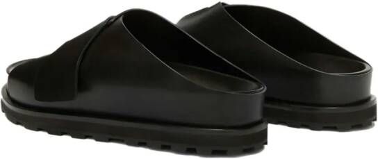 Jil Sander Slippers met logo Zwart