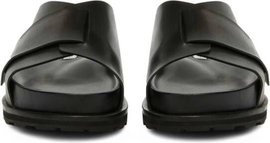 Jil Sander Slippers met logo Zwart